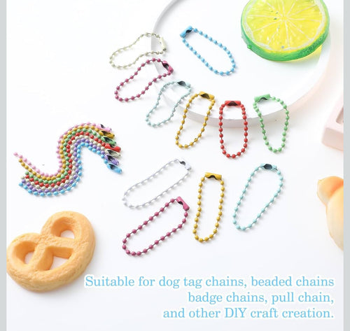 120mm Bead Ball Chain Beaded Keychain 50pc Mix