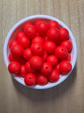 15MM Scarlet Red Silicone Bead