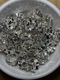 15mm Clear Rhinestone Spacers Flat Pack of 20