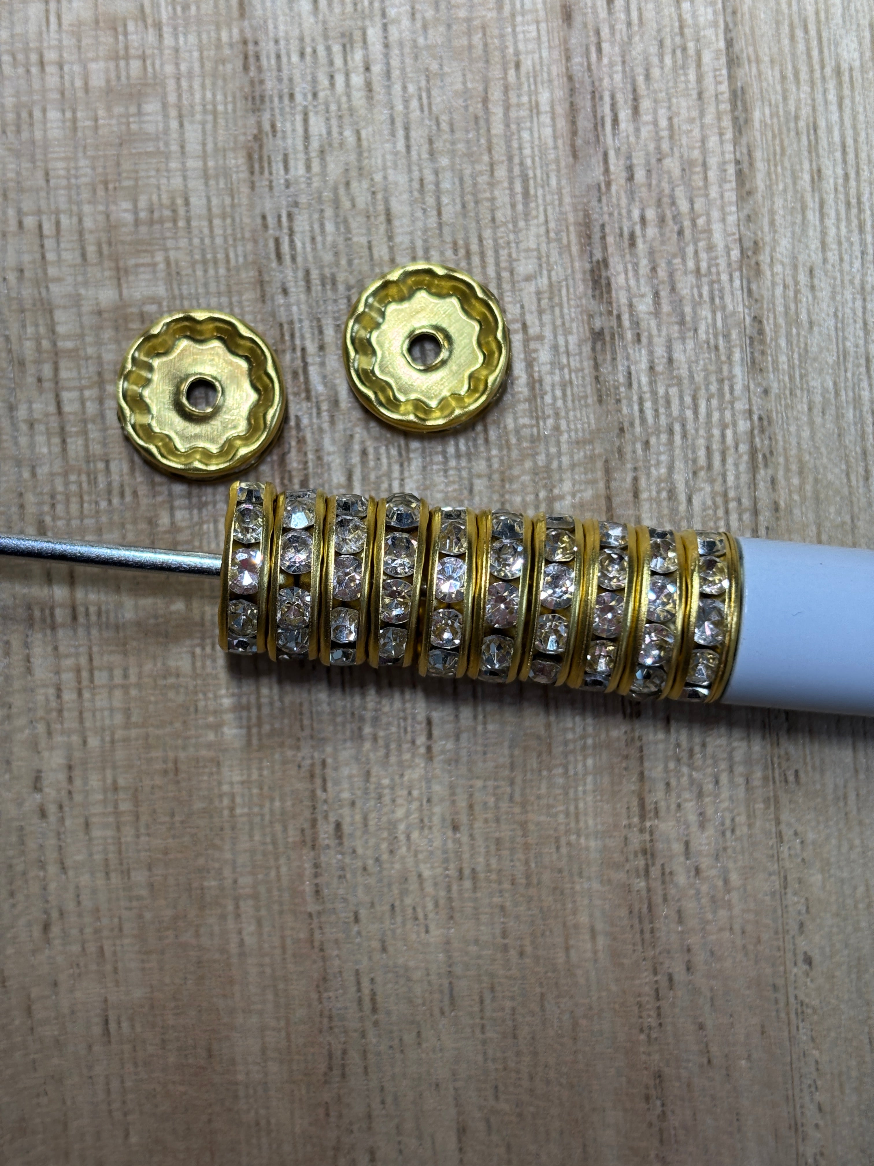 12mm Clear Gold Flat Spacers Pack of 50