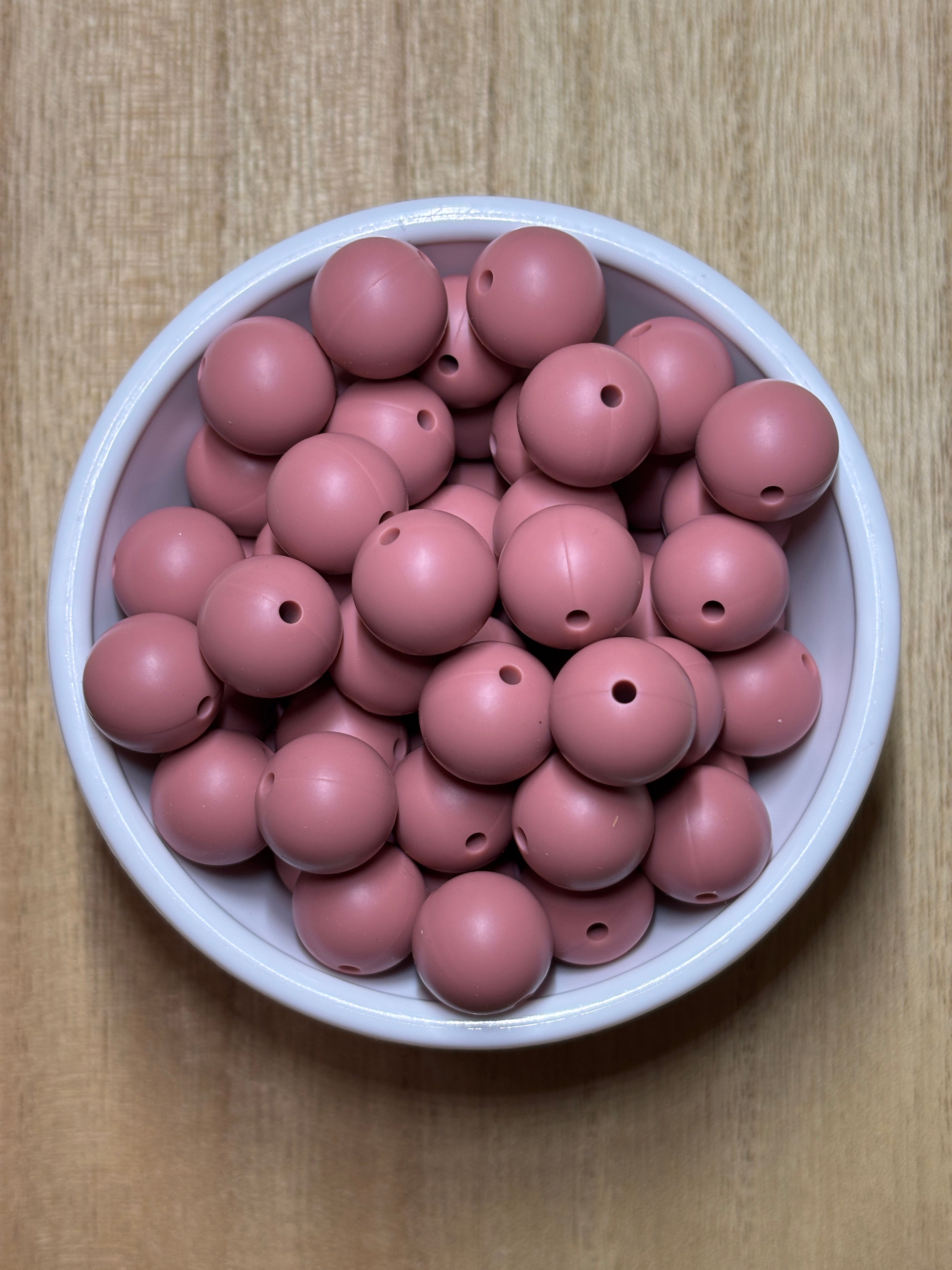 15mm Dark Pink Silicone Bead