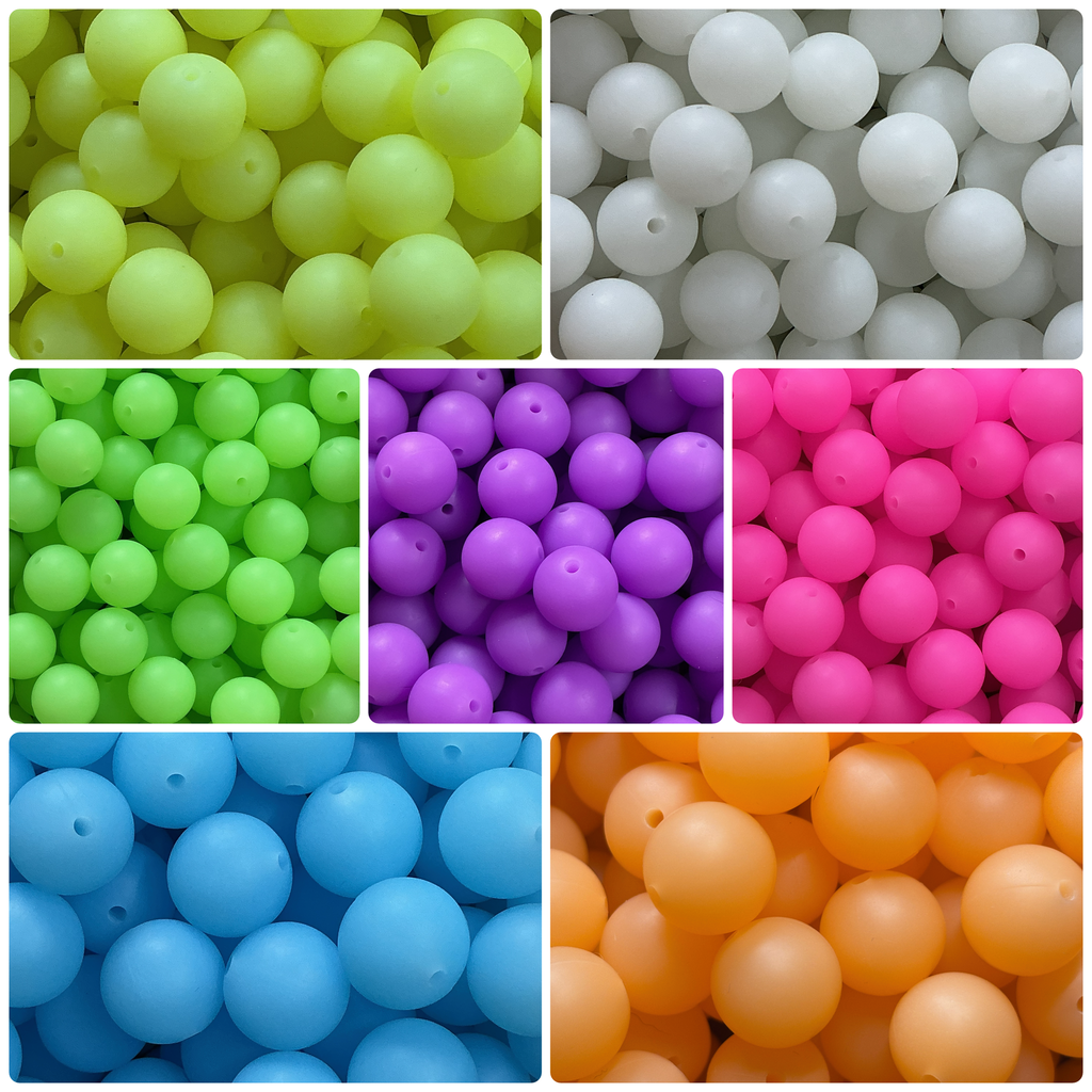 Glow in the Dark 15mm Silicone Beads