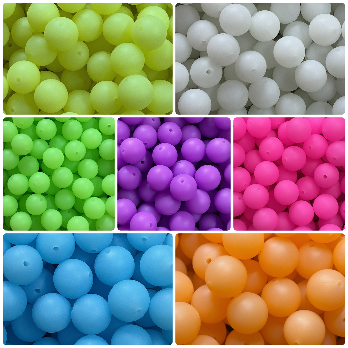Glow in the Dark 15mm Silicone Beads