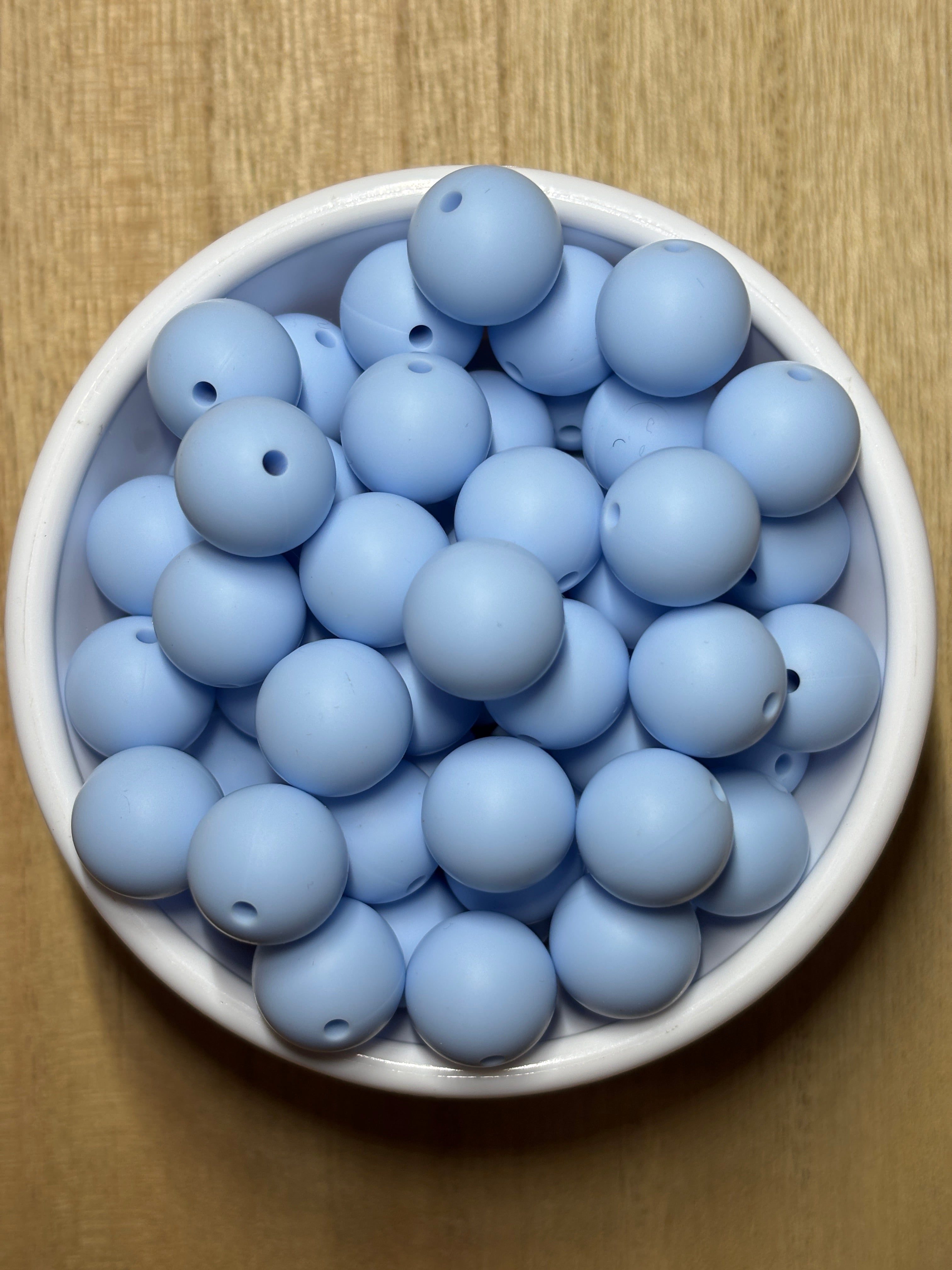 15mm Pastel Blue Silicone Bead
