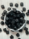 15mm Black Hexagon Silicone Bead
