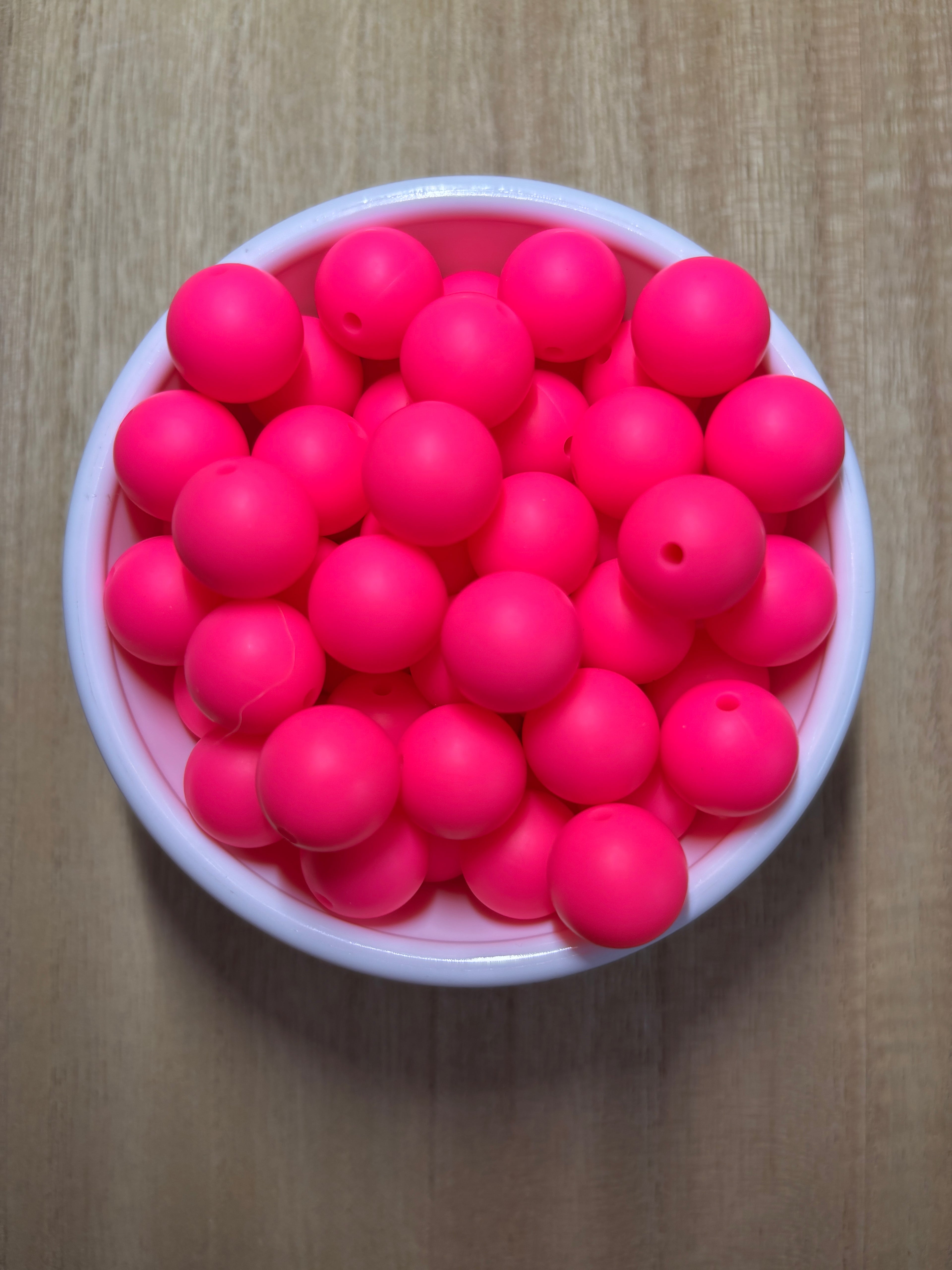 15MM Hot Pink Silicone Bead