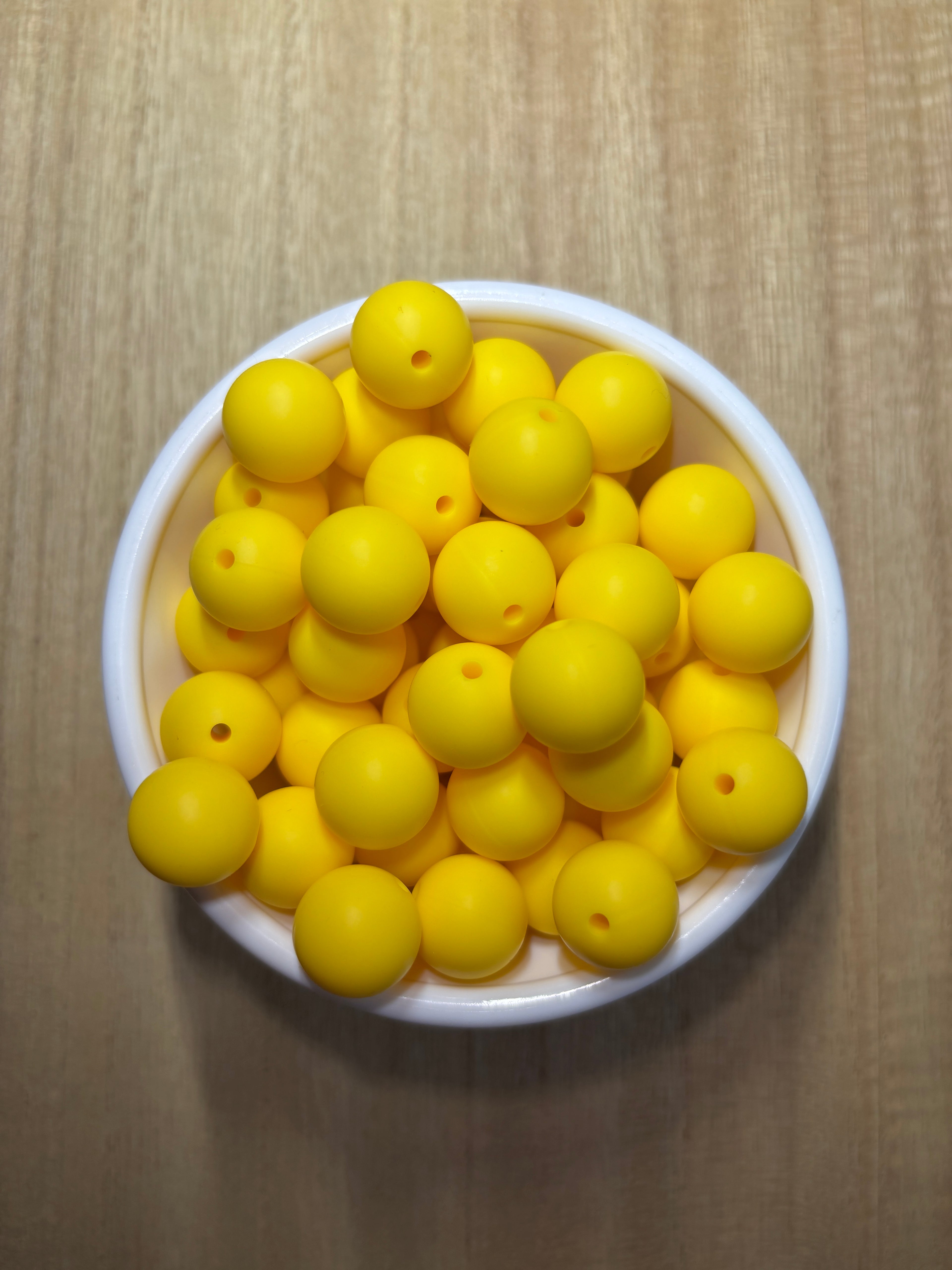 15MM Yellow Silicone Bead
