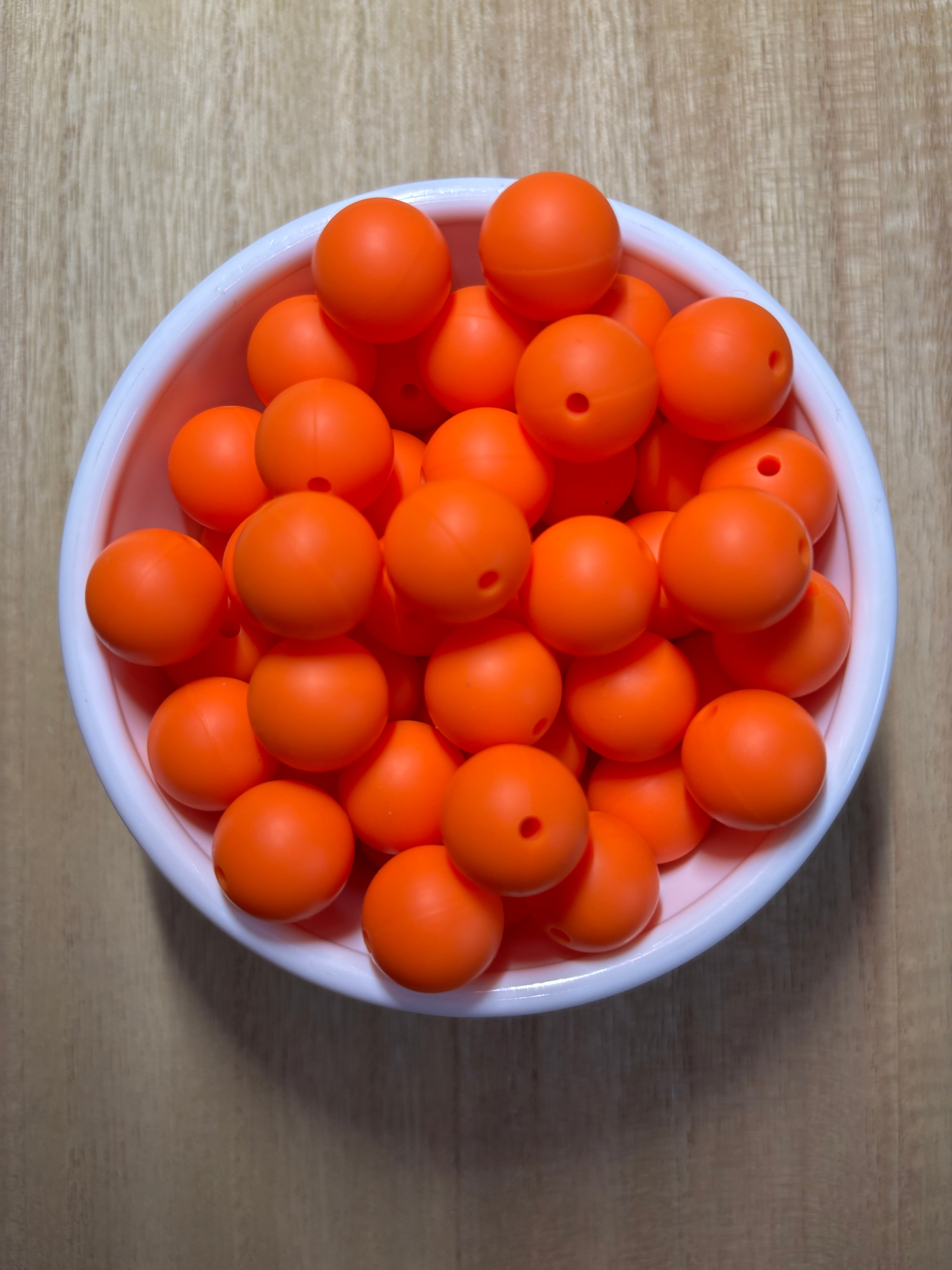 15MM Orange Silicone Bead