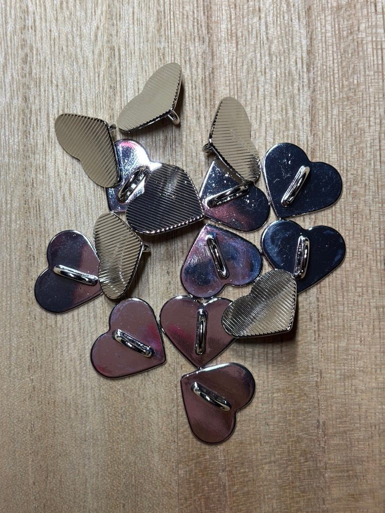 Silver Metal Heart Phone Charm with Adhesive