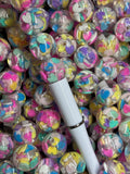 16mm Chunky Heart Confetti Round Acrylic Beads Pack of 20