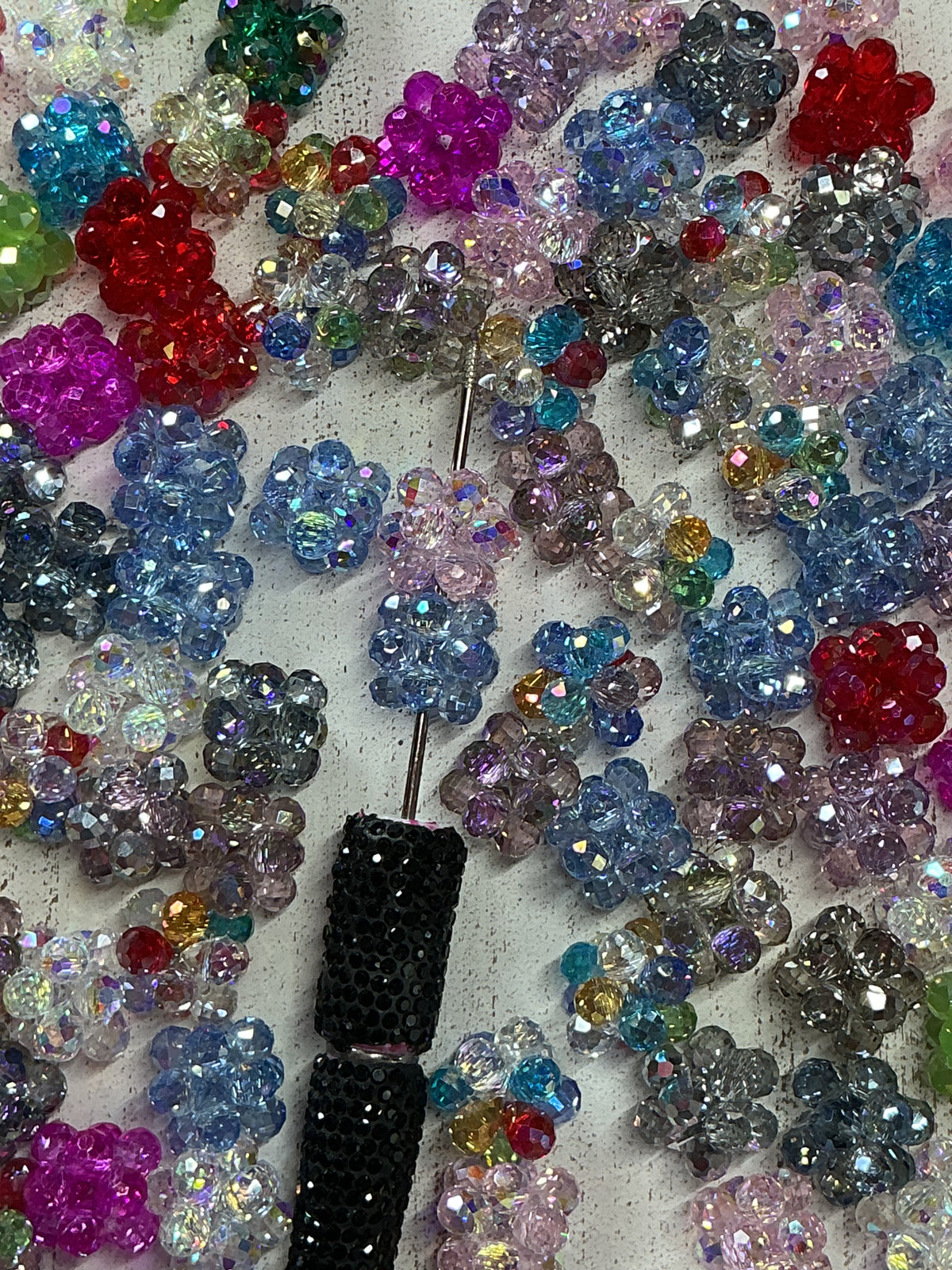 16mm Hand Sewn Crystal Beads Pack of 4