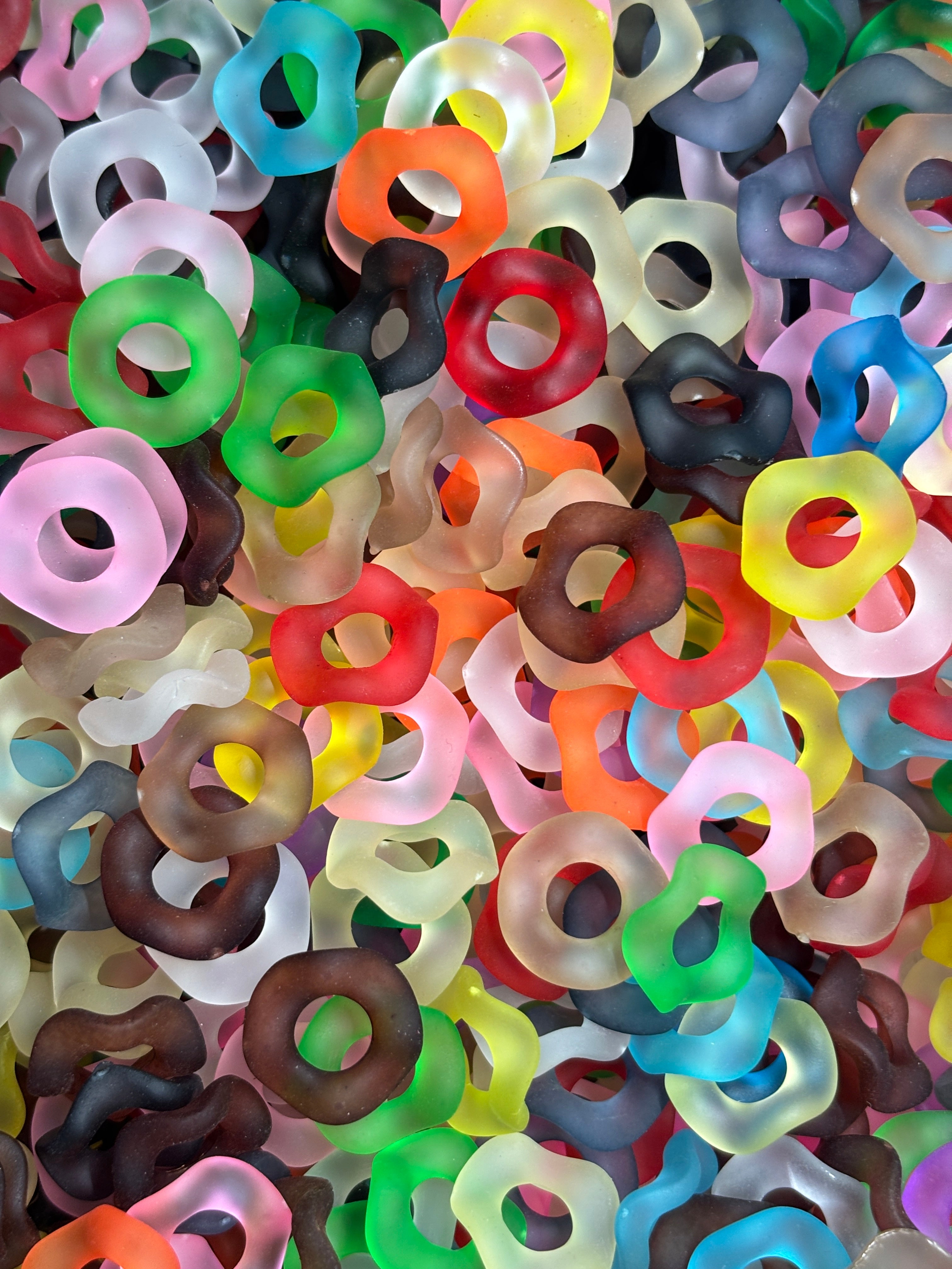 16mm Frosted Acrylic Wavy Spacer Pack of 40
