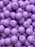 15mm Light Purple Silicone Beads