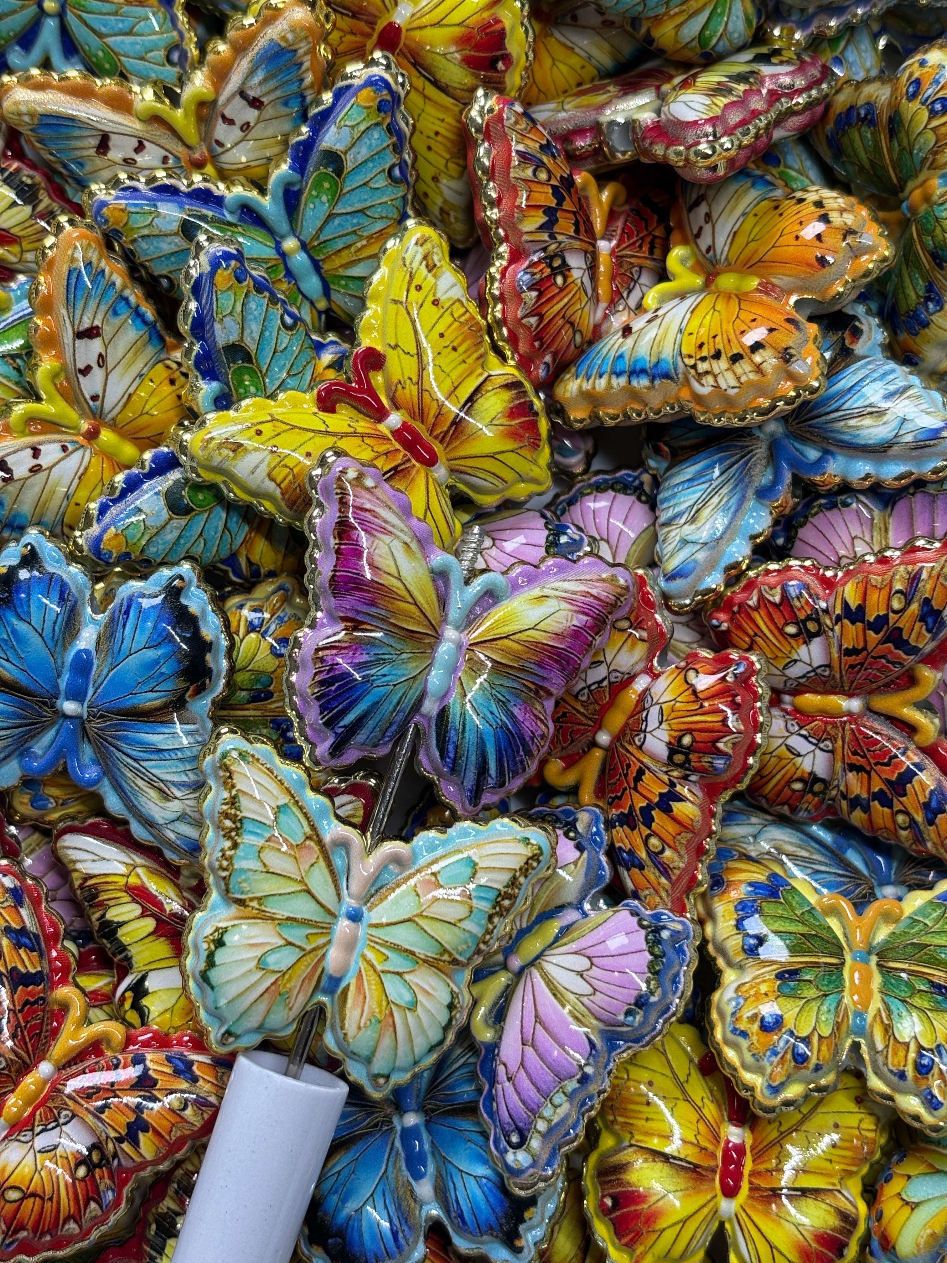 Colorful Butterfly Acrylic Bead Pack of 10