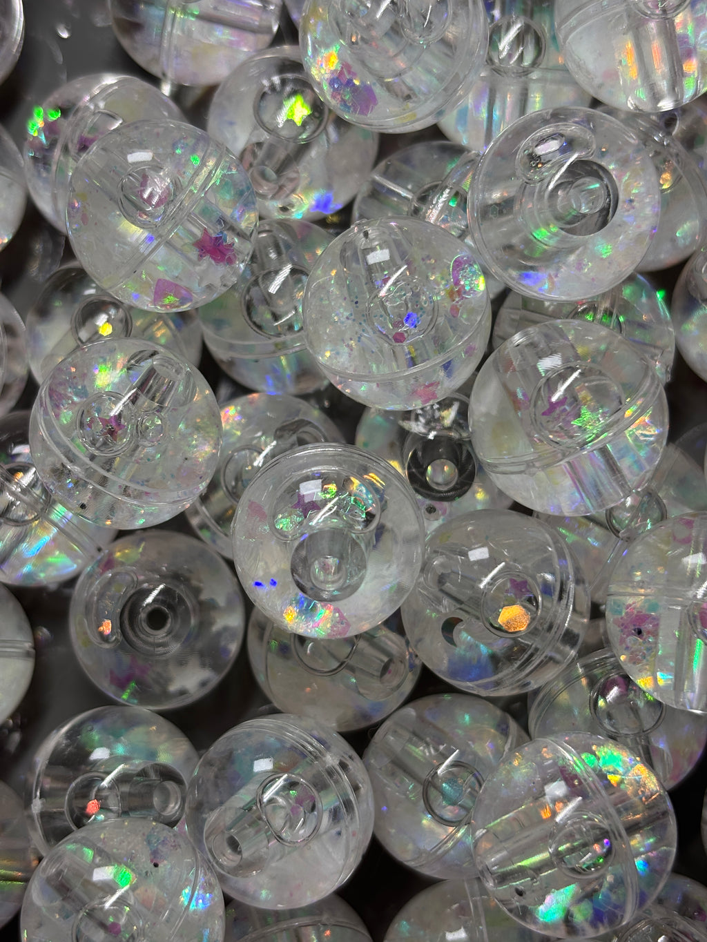 16mm Water Glitter Round Beads