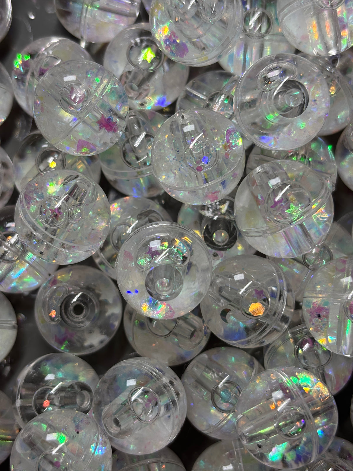 16mm Water Glitter Round Beads