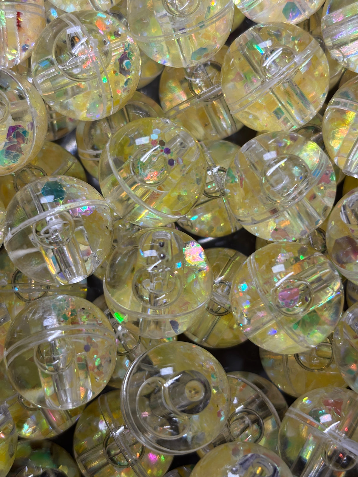 16mm Water Glitter Round Beads