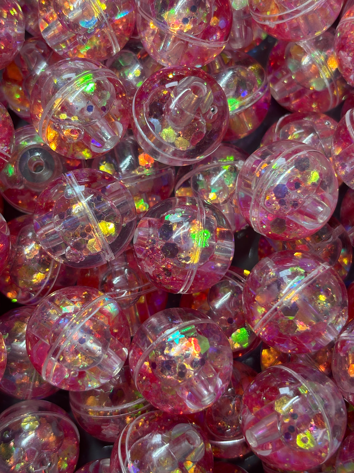 16mm Water Glitter Round Beads