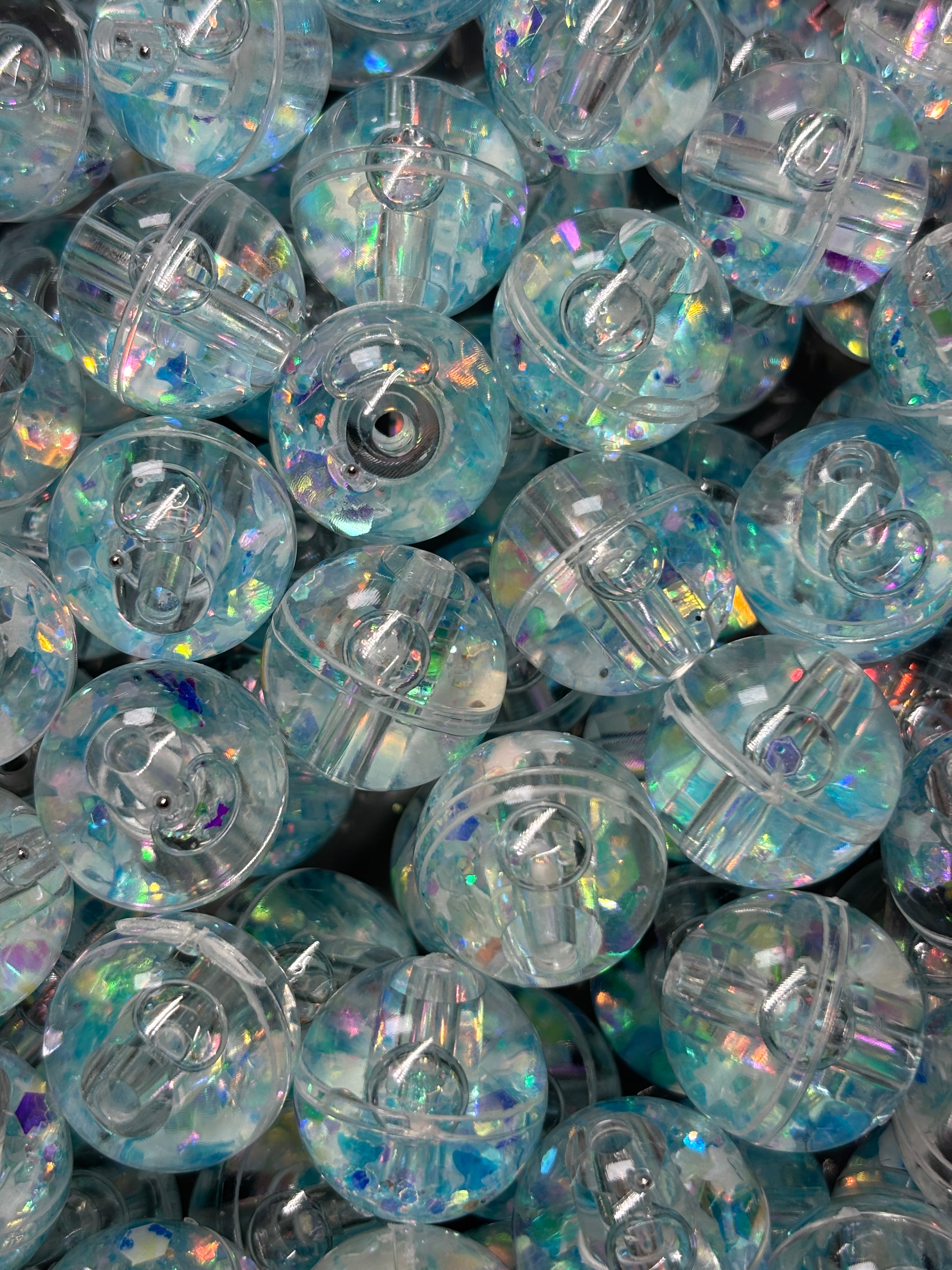 16mm Water Glitter Round Beads