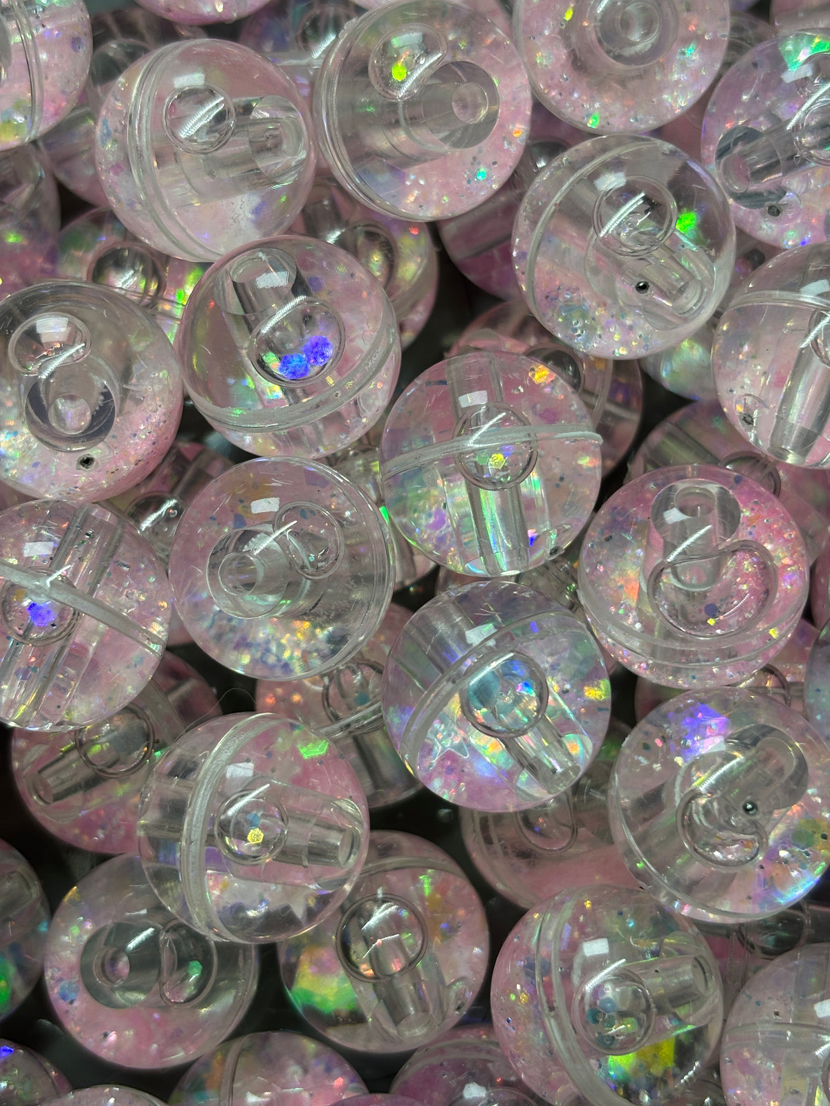 16mm Water Glitter Round Beads