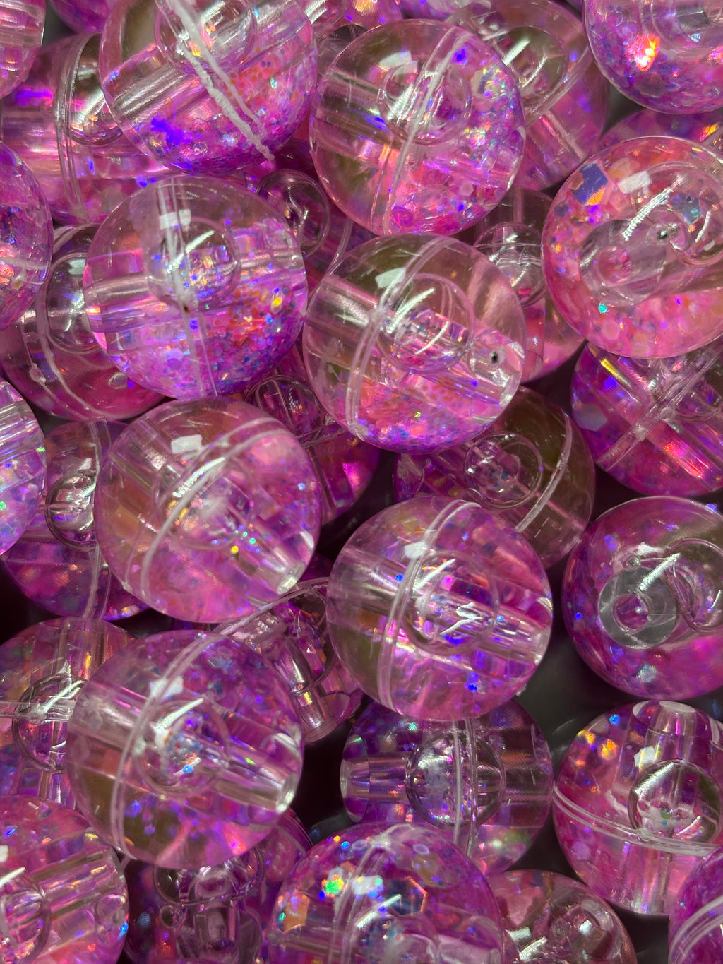 16mm Water Glitter Round Beads