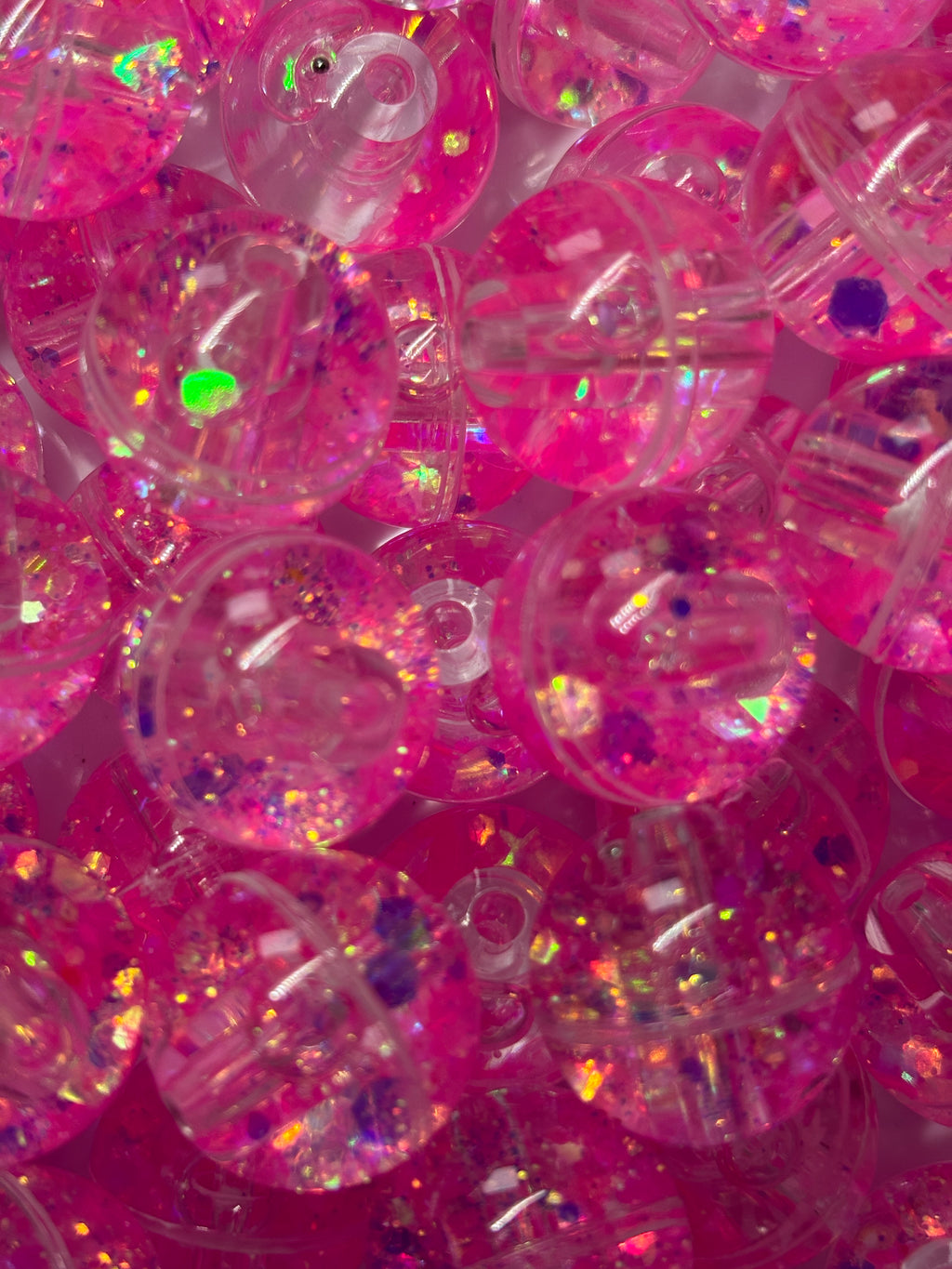 16mm Water Glitter Round Beads