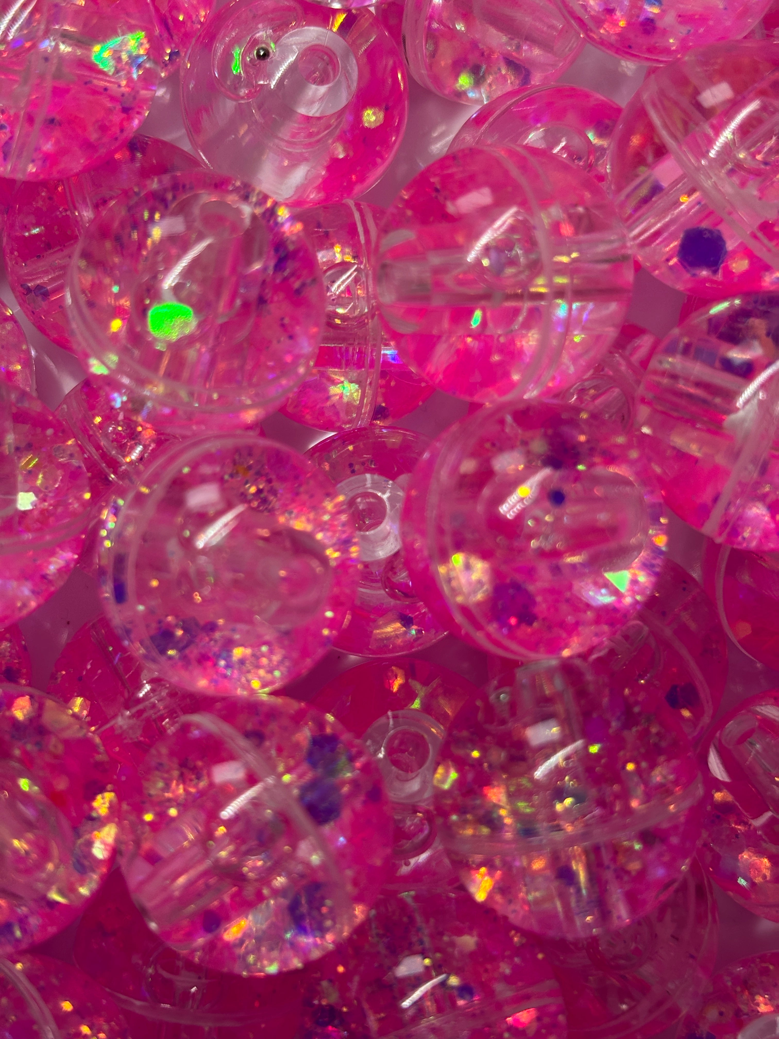 16mm Water Glitter Round Beads