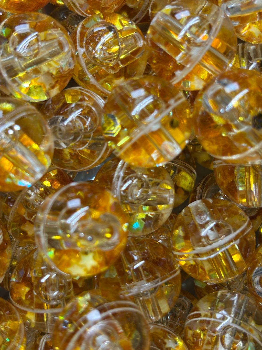 16mm Water Glitter Round Beads