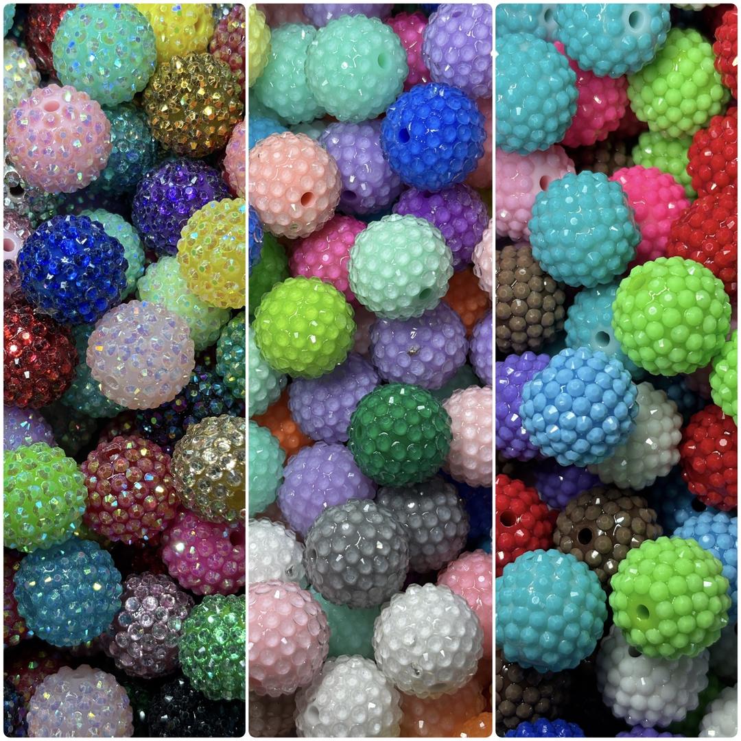 20mm Rhinestone Acrylic Beads Pack of 25