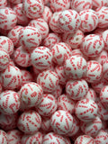 15mm Candy Cane Printed Silicone Bead