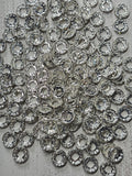 12mm Wide Hole Rhinestone Clear Spacer Pack of 30