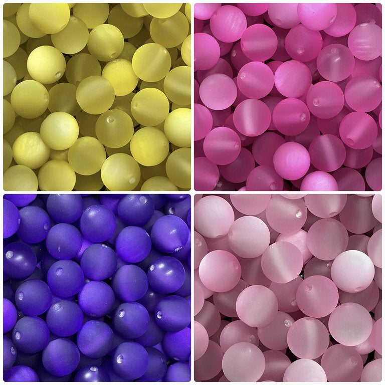 16mm Frosted Cateye Acrylic Beads Pack of 25